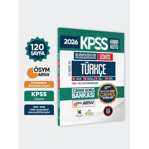 2026 FULLLisans KPSS Lisans Türkçe Kara Kutu ÖSYM Çıkmış Soru Bankası Son 15 Yıl(Sadece Lisans)