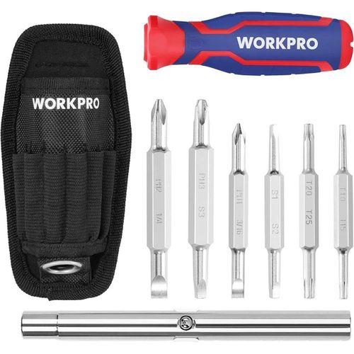 WORKPRO WP221306 15-IN-1 Çok Fonksiyonlu Değişken Uçlu Profesyonel Tornavida Seti + Bel Askı Kılıfı