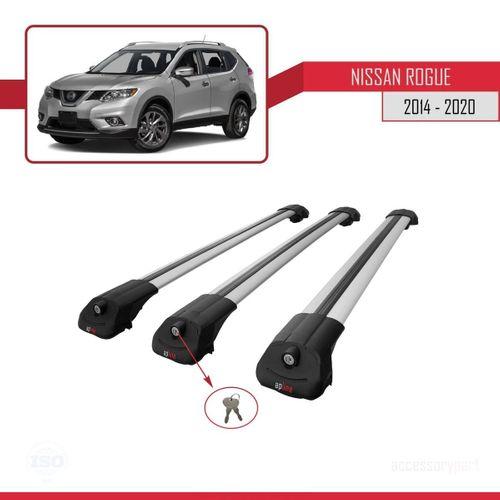 Nissan Rogue 2014-2020 Arası ile uyumlu ACE-1 Ara Atkı Tavan Barı GRİ 3 ADET BAR