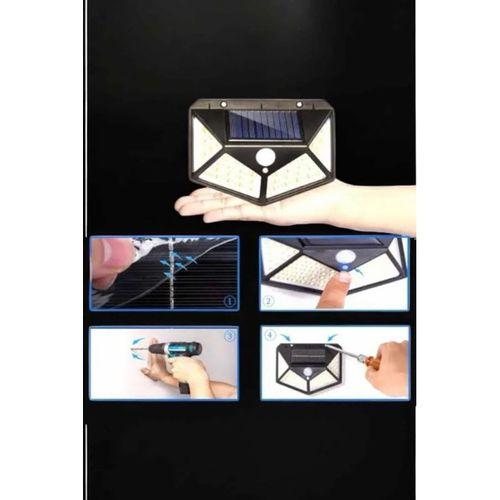 Güneş Enerjili Bahçe Aydınlatma Lambası Solar 100 Led Lamba