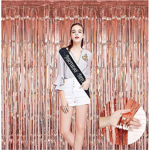 Rose Gold Püsküllü Kapı Perdesi