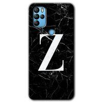 Potkal Hediye Fabrikası Omix X300 Kılıf HD Desen Baskılı Arka Kapak - Siyah Mermer Desenli Z Harfi