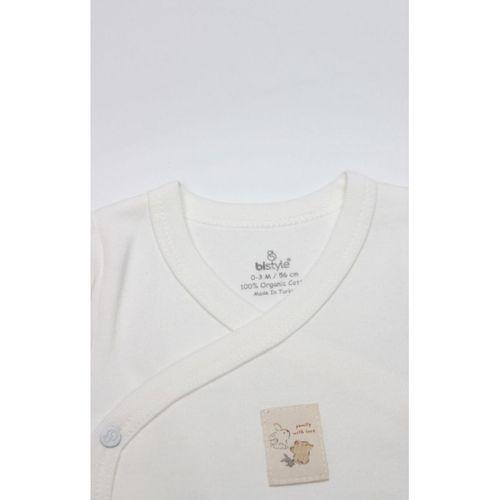 Bistyle Kruvaze Body Yarım Kol With You Family 17143 Bej