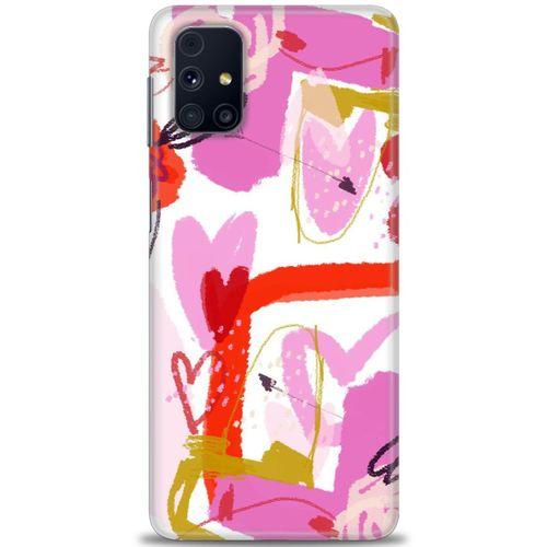 Samsung Galaxy M51 Kılıf HD Baskılı Kılıf - Pembeler + Tam Ekran Koruyucu