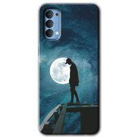OPPO Oppo Reno 4 Kılıf HD Desen Baskılı Arka Kapak - Dolunay Yalnızlık