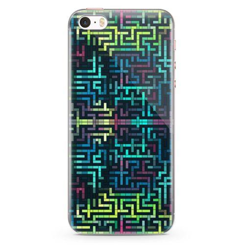 Apple iPhone SE Kılıf Labirent Colorful Arka Kapak Koruma Desenli Full Koruyucu