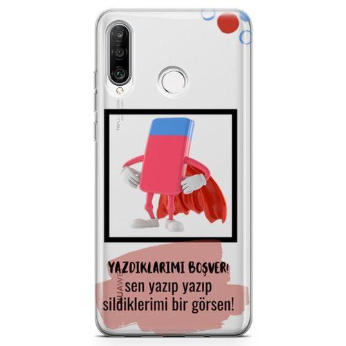 Huawei P30 Lite 2020 Kılıf Yazdıklarımı Boşver Arka Kapak Koruma Desenli Full Koruyucu