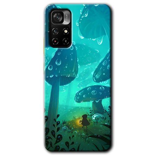 MRCİLETİSİM Xiaomi Redmi Note 11T Kılıf HD Desen Baskılı Arka Kapak + Temperli Cam - Silhoutte Dropss