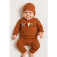 Happy Nakışlı 2'li Pamuklu Erkek Bebek Takım