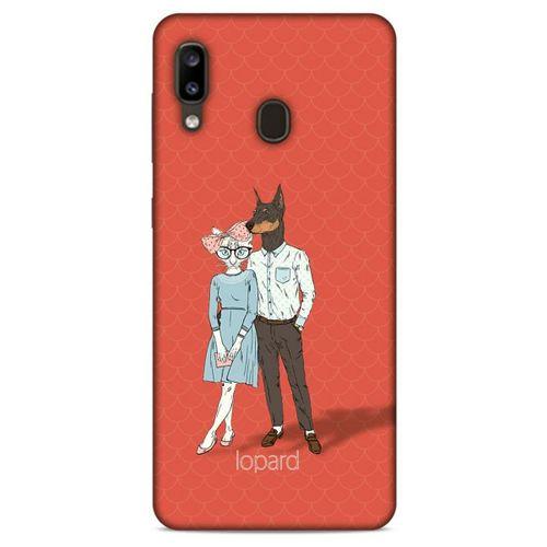Samsung Galaxy A20 Kılıf FunnyMaX (15) Antişok Kılıf Kırmızı Kedi Köpek