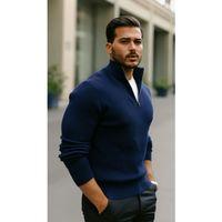 Erkek Balıkçı Zip Yaka Uzun Kollu Triko