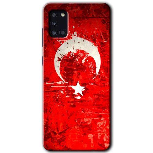 Galaxy A31 Kılıf HD Desen Baskılı Arka Kapak - Albayrak 2 + Kırılmaz Cam