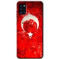 Galaxy A31 Kılıf HD Desen Baskılı Arka Kapak - Albayrak 2 + Kırılmaz Cam