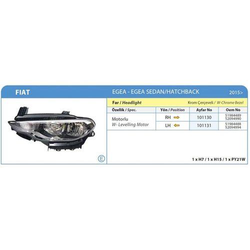 FİAT EGEA ÖN SOL FAR MOTORLU 2015 SONRASI 51984488 52094994 GRM
