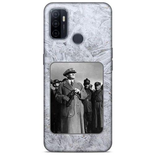Huawei P40 Kılıf Atatürk (33) Hybrid Kılıf Beyaz Tüyler