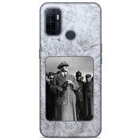 Huawei P40 Kılıf Atatürk (33) Hybrid Kılıf Beyaz Tüyler
