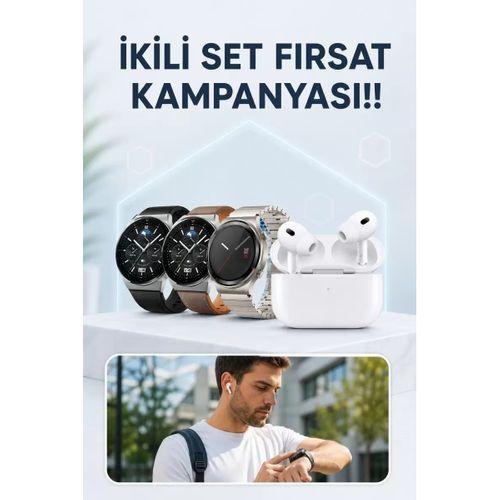 Aynalı Bluetooth Kulaklık Yeni Nesil Akıllı Saat Titreşimli Nabız Ölçer Spor Modları