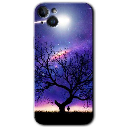 iPhone 14 Plus Kılıf HD Desen Baskılı Arka Kapak - Uzay Silüet