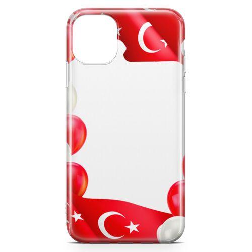 Apple iPhone 11 Kılıf Balonlar Türkiye Bayrağı Arka Kapak Koruma Desenli Full Koruyucu