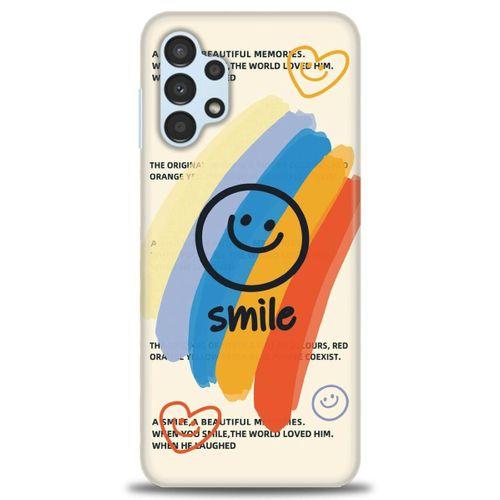 Samsung Galaxy A13 4G Kılıf HD Baskılı Kılıf - Smile + Tam Ekran Koruyucu