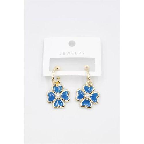 Çiçek Küpe - Mavi