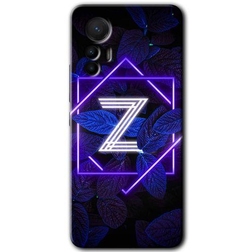Xiaomi Mi 12 Lite HD Baskılı Kılıf + 9D Tam Ekran Koruyucu - Dark Neon Yaprak Z Harfi