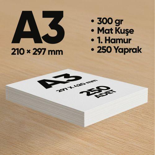 İnformal Baskı Kağıdı Premium Kalite A3 300 gr Mat Kuşe(Mürekkep püskürtmeli için) 250 Yprk 1 Hmr