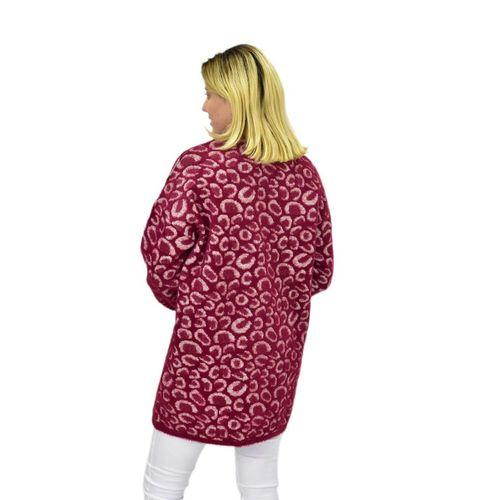 Kadın Leopar Desen Oversize Kazak 140116 BGL-ST04081