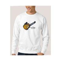 Original 1959 Les Paul Standard Baskılı Beyaz Erkek Sweatshirt