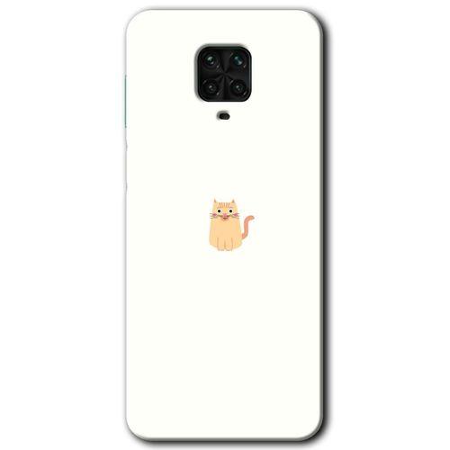MRCİLETİSİM Xiaomi Redmi Note 9s Kılıf Baskılı Kapak - Cat Minimalism + 5D Tam Kaplayan Cam