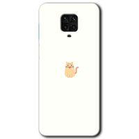 MRCİLETİSİM Xiaomi Redmi Note 9s Kılıf Baskılı Kapak - Cat Minimalism + 5D Tam Kaplayan Cam