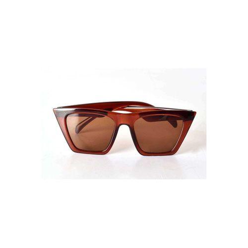 Kahverengi Şeffaf Çerçeveli Unisex Güneş Gözlüğü - Moda Gözlük