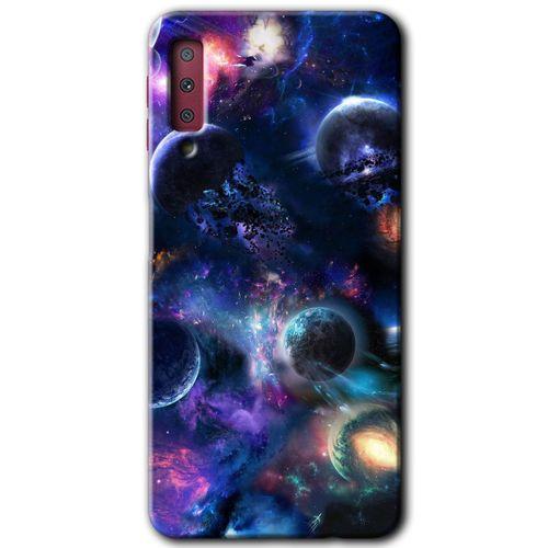 Potkal Hediye Fabrikası Samsung Galaxy A7 2018 Kılıf HD Desen Baskılı Arka Kapak - Gezegen Karışımı