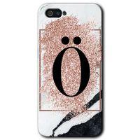 Realme C2 Kılıf HD Desen Baskılı Arka Kapak - Pembe Mermer Desenli Ö Harfi + Kırılmaz Cam