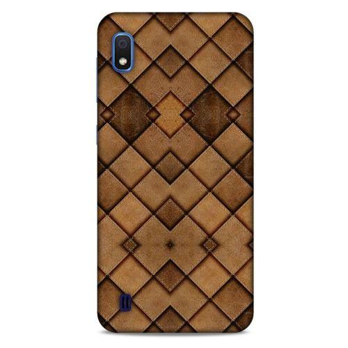 Samsung Galaxy A10 Kılıf Patchwork (26) Tpu Silikon Kılıf Açık Kahverengi