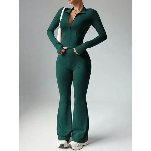 Kadın Uzun Kollu önden Fermuarlı Kısa Dalgıç Bluz Ve Pantolon Ikili Takım