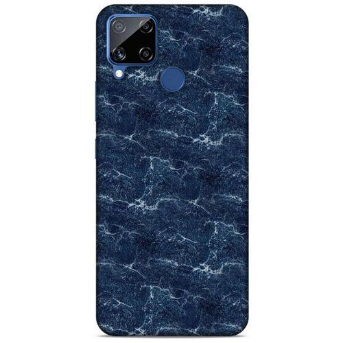 Mermer Desenli (15) Tema Antişok Kılıf Lacivert Oppo Realme C15 Kılıf