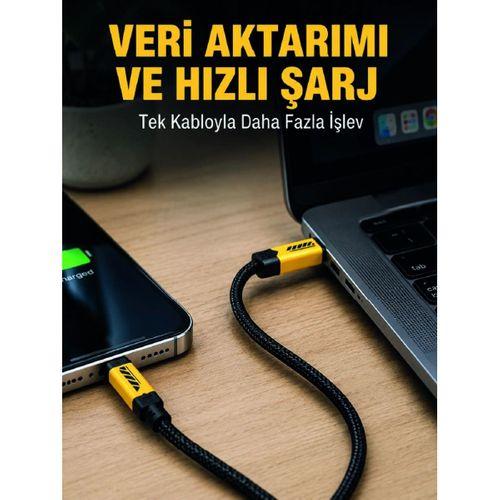 3'ü 1 Arada Usb Şarj Kablosu 240w Hızlı Şarj Ve Veri Aktarım Kablosu