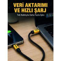 3'ü 1 Arada Usb Şarj Kablosu 240w Hızlı Şarj Ve Veri Aktarım Kablosu