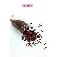 Uzun Boru Kesme Boncuk Çap 2mm Uzunluk 10 mm - 20 Gram - Kırmızı Siyah - BNC252
