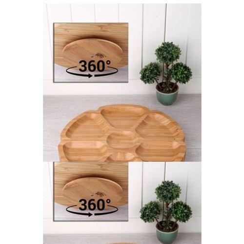 7 Bölmeli 25 Cm Dönerli Bambu Sunum Royaleks-BLS DS7-2525
