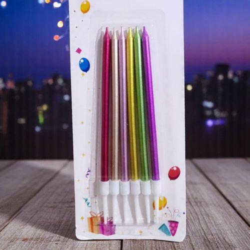 YÜKSEK KALİTE 12 ADET PARLAK METALİK RENKLİ MUM 14 CM METALİK RENKLİ PASTA MUMU DOĞUM GÜNÜ MUMU