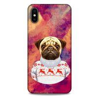 Apple iPhone XS Max Kılıf Köpek Kıyafetleri (6) Silikon Kılıf Pug Kazak