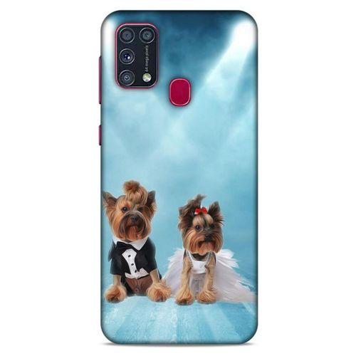 Samsung Galaxy M31 Kılıf Köpek Kıyafetleri (18) Telefon Kılıfları Yorkshire Gömlek Papyon