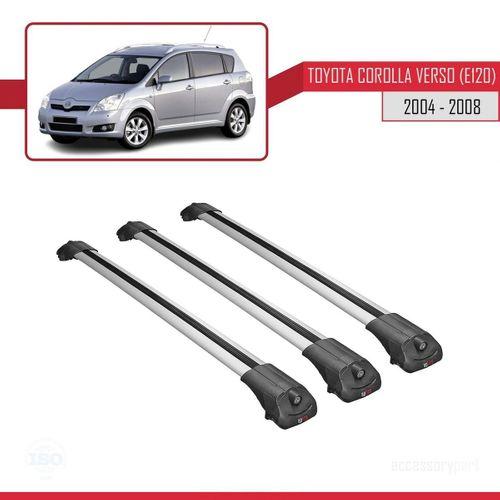 Toyota Corolla Verso (E120) 2004-2008 Arası ile uyumlu ACE-1 Ara Atkı Tavan Barı GRİ 3 ADET BAR