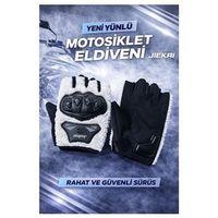 SEVGENT Eldiven Korumalı Parmaksız Peluşlu Beyaz L Beden