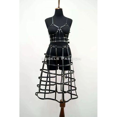 Deri Etek Ve Deri Göğüs Harness Takım, Cosplaywear - Brf1013