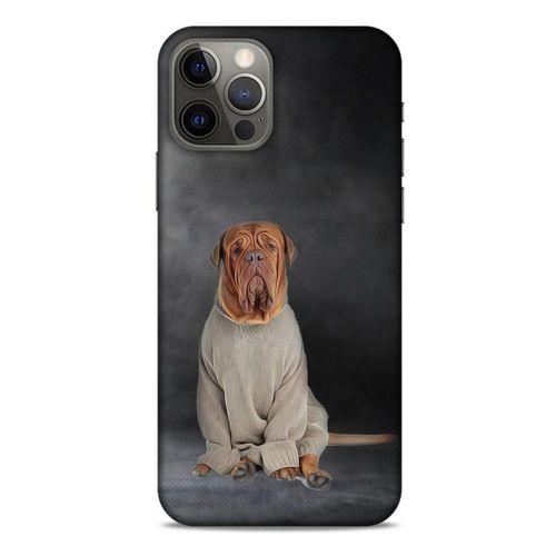 Apple iPhone 12 Pro Kılıf Köpek Kıyafetleri (29) Arka Koruma Kılıfı Fransız Mastifi Kazak