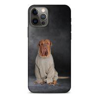 Apple iPhone 12 Pro Kılıf Köpek Kıyafetleri (29) Arka Koruma Kılıfı Fransız Mastifi Kazak