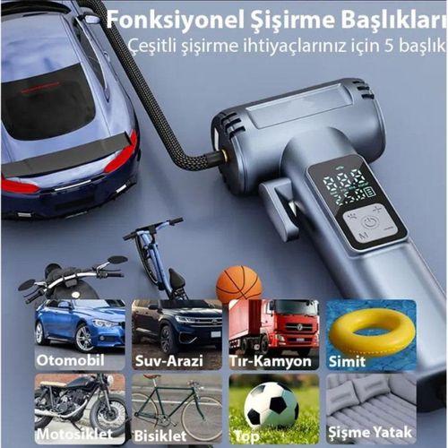Sepetinegelsin ST-5530 Dijital Şarjlı Araç Lastik Hava Şişirme Pompası Penere Kırıcı